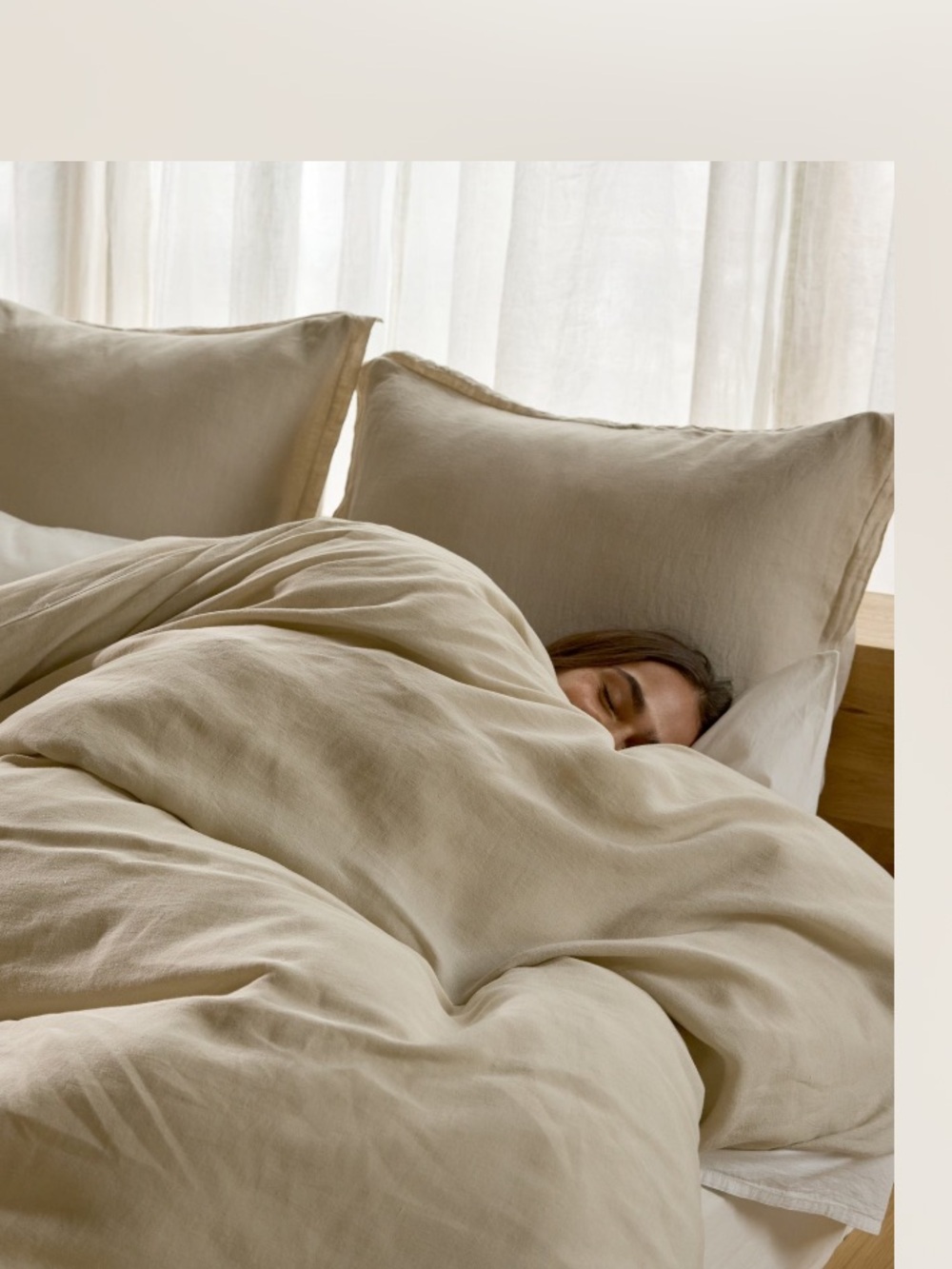 Para huge set of two euro shams 100% Linen gently (beige khaki)